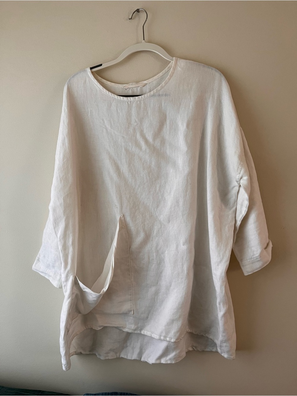 Elizabeth Suzann Cream Linen Pocket Tunic